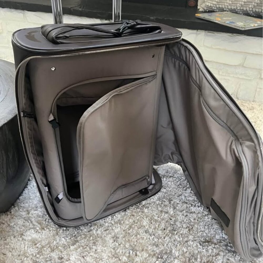 Vocier 2 piece brown leather luggage carry-on - Picture 4 of 5